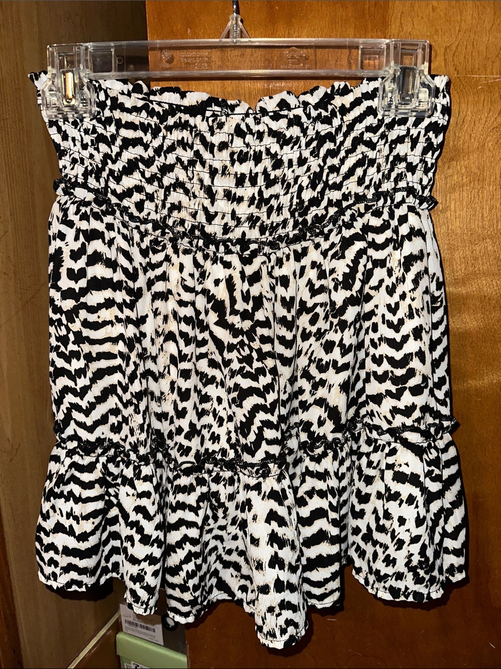 Altar'd State Black and White Animal Print Mini Skirt